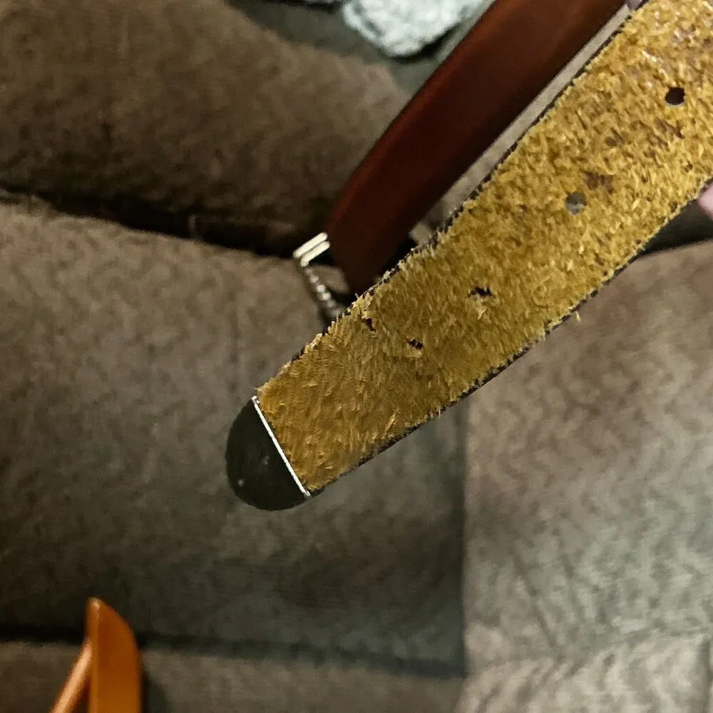 Brighton Brown Leather Belt with Silver Buckle - Picture 7 of 11